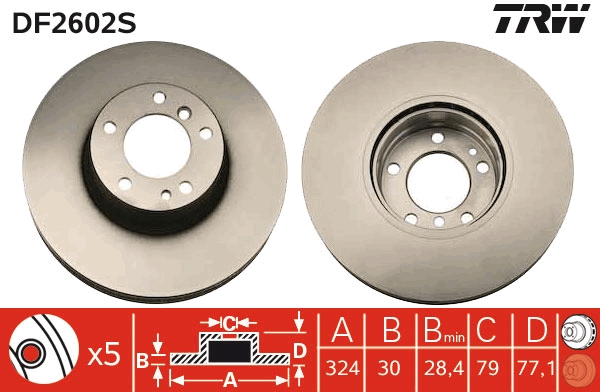 Disc frana Fata Dreapta/Stanga potrivit BMW 5 (E39), 7 (E32), 7 (E38), 8 (E31); HYUNDAI I30, IX35; KIA CEE'D, SPORTAGE III 1.4-5.6 09.87-12.15 [3]