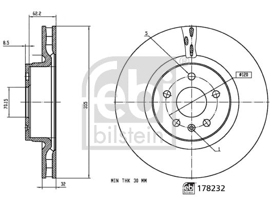 Disc frana Fata Dreapta Stanga potrivit TESLA MODEL S, MODEL X Electric 09.12-