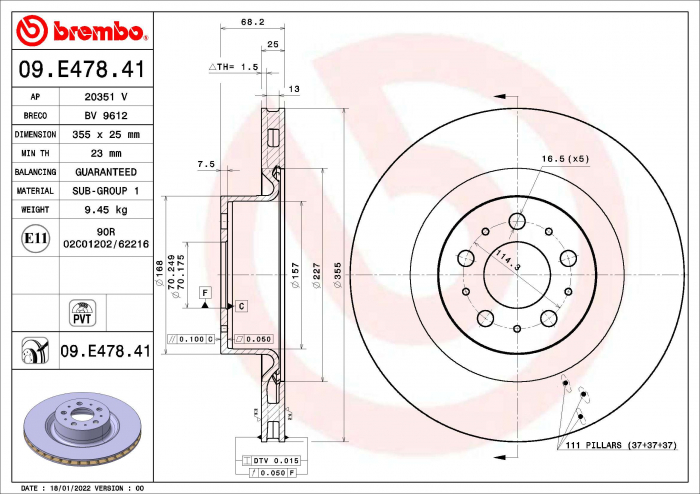 Disc frana Fata Dreapta/Stanga potrivit TESLA MODEL Y Electric 03.19- [3]
