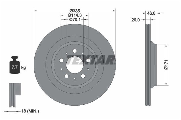 Disc frana Spate Dreapta Stanga potrivit TESLA MODEL 3 Electric 01.17-