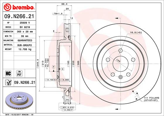 Disc frana Spate Dreapta/Stanga potrivit TESLA MODEL S Electric 09.12- [3]