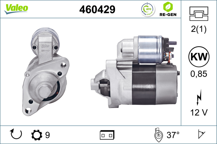 Electromotor (12V, 0,85kW, reconditionat) potrivit DACIA LOGAN, LOGAN II, LOGAN MCV II, SANDERO, SANDERO II; NISSAN KUBISTAR; RENAULT CLIO I, CLIO II, CLIO II HATCHBACK, CLIO III 1.0-3.0 04.92-