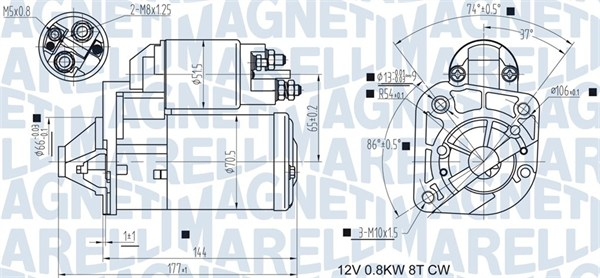 Electromotor (12V, 0,8kW) potrivit DACIA LOGAN, LOGAN EXPRESS, SANDERO; RENAULT KANGOO EXPRESS, KANGOO II 1.4 1.4LPG 1.6 02.08-