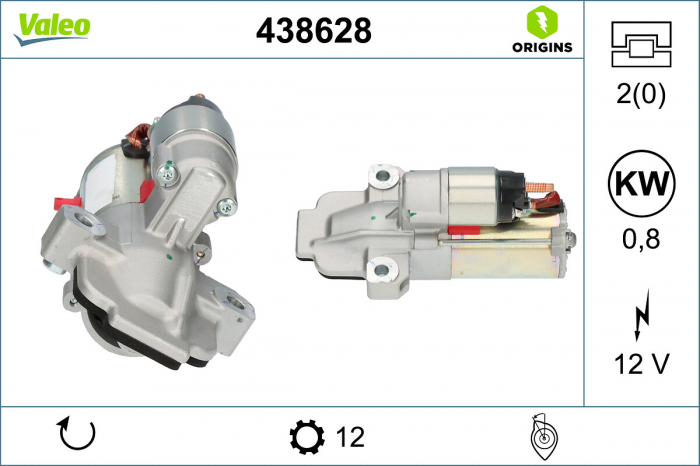 Electromotor potrivit FORD FIESTA VII, FOCUS IV, PUMA 1.0/1.0H/1.5 dupa 2018 - (12V, 0,8kW) [3]