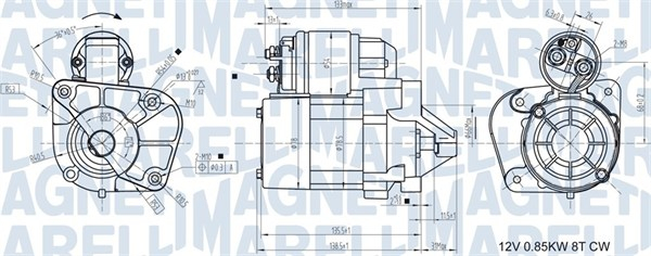 Electromotor (12V, 0,8kW) potrivit RENAULT CLIO II, KANGOO, KANGOO EXPRESS, LAGUNA I, LAGUNA II, MEGANE I, MEGANE I COACH, MEGANE II, SCENIC I, THALIA I, THALIA II 1.4 1.6 1.6ALK 01.96-