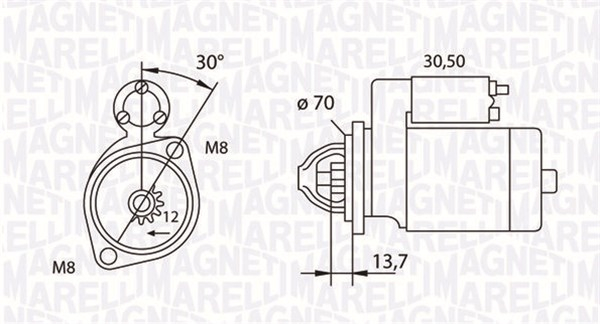 Electromotor (12V, 0,8kW) potrivit SMART CITY-COUPE 0.6 07.98-01.04