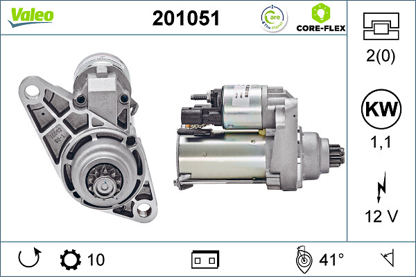 Electromotor (12V, 1,1kW) potrivit AUDI A1, A3; SEAT ALTEA, ALTEA XL, CORDOBA, IBIZA III, IBIZA IV, IBIZA IV SC, IBIZA IV ST, LEON, TOLEDO III, TOLEDO IV; SKODA FABIA I 1.2-2.0 10.99-