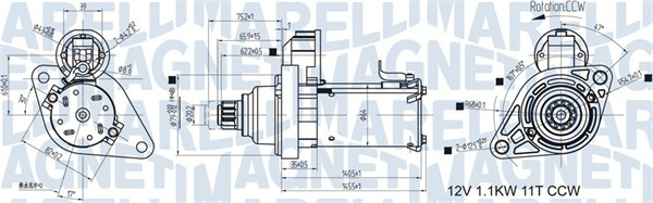 Electromotor (12V, 1,1kW) potrivit AUDI A1, A3; SEAT ALTEA, ALTEA XL, IBIZA IV, IBIZA IV SC, IBIZA IV ST, LEON, LEON SC, TOLEDO IV; SKODA FABIA II, OCTAVIA II, OCTAVIA III, RAPID 1.0-1.8 06.04-