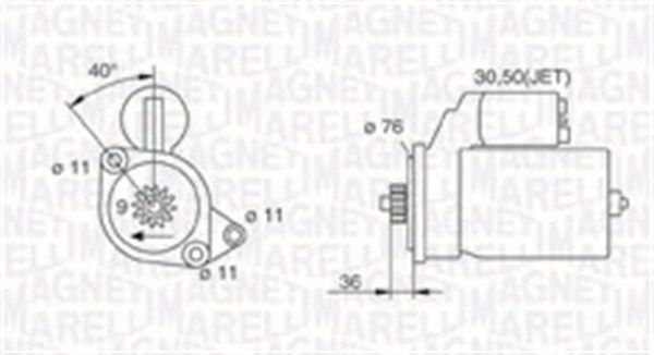 Electromotor (12V, 1,1kW) potrivit AUDI A3; FORD GALAXY I; SEAT ALHAMBRA, CORDOBA, CORDOBA VARIO, IBIZA II, INCA, TOLEDO I; SKODA OCTAVIA I; VW CADDY II, CORRADO, GOLF I 1.4-2.0 08.82-12.10