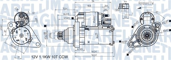 Electromotor (12V, 1,1kW) potrivit AUDI A3; SEAT ALTEA, ALTEA XL, IBIZA IV; SKODA FABIA II, OCTAVIA II, ROOMSTER, SUPERB II, YETI; VW GOLF PLUS V, GOLF V, GOLF VI, JETTA III 1.2-2.0D 01.04-