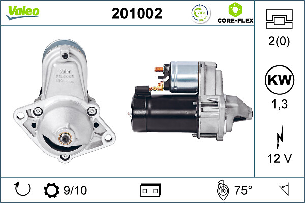 Electromotor (12V, 1,1kW) potrivit CHEVROLET AVEO KALOS, CRUZE, LACETTI, NUBIRA, ORLANDO, REZZO; DAEWOO ARANOS, ESPERO, KALOS, LACETTI, LANOS, NEXIA, NUBIRA, TACUMA REZZO, TICO 0.8-2.0D 09.82-