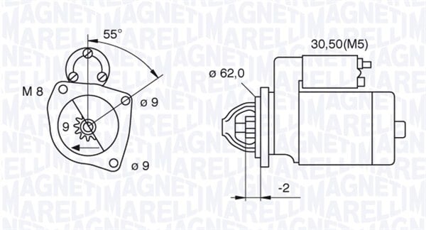 Electromotor (12V, 1,1kW) potrivit CITROEN AX, BERLINGO, BERLINGO MULTISPACE, BERLINGO MINIVAN, BX, C15, C15 MINIVAN, C2, C3 I, C3 II, C3 PLURIEL, C4, C4 I, C-ELYSEE, NEMO 1.0-2.0 10.82-