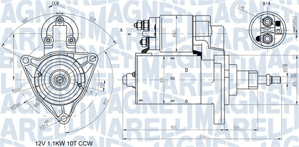 Electromotor (12V, 1,1kW) potrivit VW TRANSPORTER T4 1.8 2.0 07.90-04.03