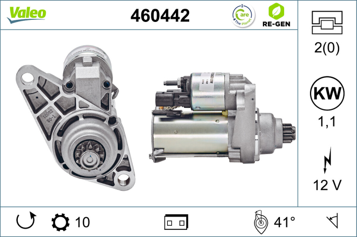 Electromotor (12V, 1,1kW, reconditionat) potrivit AUDI A1, A3; SEAT ALTEA, ALTEA XL, CORDOBA, IBIZA III, IBIZA IV, IBIZA IV SC, IBIZA IV ST, IBIZA IV HATCHBACK, LEON 1.2-2.0 10.99-05.22