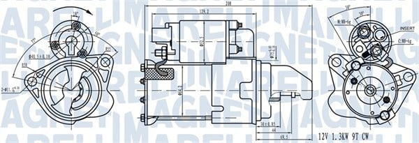 Electromotor (12V, 1,2kW) potrivit OPEL INSIGNIA A; SAAB 9-3, 9-5 2.0 2.0ALK 09.02-03.17