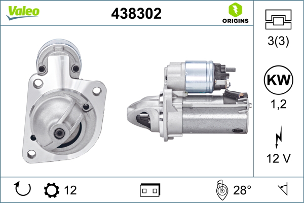 Electromotor potrivit VOLVO S60 II, S80 II, V40, V60 I, V70 III; FORD C-MAX II, FOCUS III, GALAXY II, GRAND C-MAX, KUGA II, MONDEO IV, S-MAX 1.6/1.6ALK/2.0 2006-2020 - (12V, 1,2kW) [3]