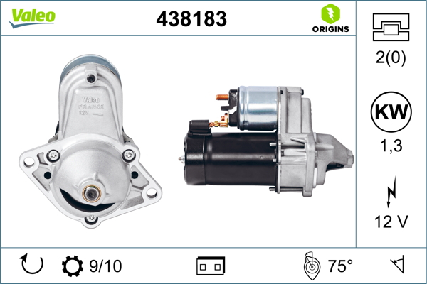 Electromotor (12V, 1,3kW) potrivit CHEVROLET AVEO KALOS, CRUZE, LACETTI, NUBIRA, ORLANDO, REZZO; DAEWOO ARANOS, ESPERO, KALOS, LACETTI, LANOS, NEXIA, NUBIRA, TACUMA REZZO, TICO 0.8-2.2 08.79-