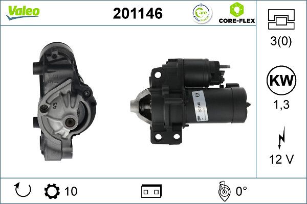 Electromotor (12V, 1,3kW) potrivit CITROEN C5 I, C5 II, C5 III, C6, C8; FIAT ULYSSE; LANCIA PHEDRA; PEUGEOT 406, 407, 607, 807; RENAULT AVANTIME, CLIO II, LAGUNA I, LAGUNA II 2.0D 3.0 03.97-