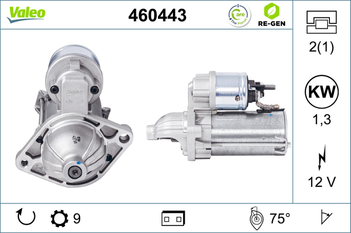 Electromotor (12V, 1,3kW, reconditionat) potrivit ALFA ROMEO MITO; FIAT 500, 500 C, DOBLO, DOBLO CARGO, DOBLO MINIVAN, FIORINO, FIORINO MINIVAN, GRANDE PUNTO, IDEA, LINEA, PALIO 1.3D 1.9D 10.01-