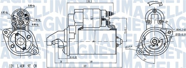 Electromotor (12V, 1,4kW) potrivit BMW 3 (E46) 1.6 1.8 06.01-07.06