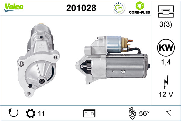 Electromotor (12V, 1,4kW) potrivit CITROEN BERLINGO, BERLINGO MINIVAN, C15 MINIVAN, C4, C4 I, C5 I, C5 II, C5 III, C8, C-CROSSER, EVASION, JUMPER I, JUMPY I, JUMPY II, XANTIA 1.4-2.2D 05.89-