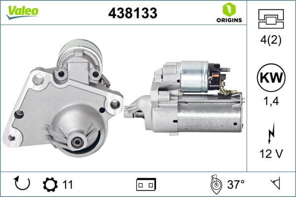 Electromotor (12V, 1,4kW) potrivit DS DS 3; CITROEN BERLINGO, BERLINGO MULTISPACE, BERLINGO MINIVAN, C1, C2, C3 I, C3 II, C3 PICASSO, C3 PLURIEL, C4, C4 CACTUS, C4 GRAND PICASSO I 1.4D-2.2D 09.01-