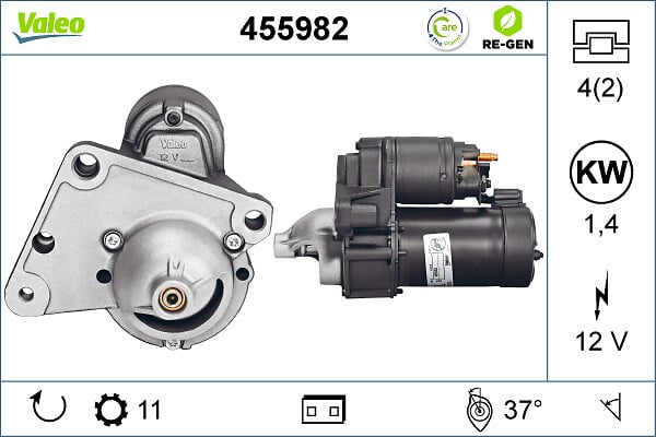 Electromotor (12V, 1,4kW) potrivit DS DS 3; CITROEN BERLINGO, BERLINGO MULTISPACE, BERLINGO MINIVAN, C1, C2, C3 I, C3 II, C3 PICASSO, C3 PLURIEL, C4, C4 CACTUS, C4 GRAND PICASSO I 1.4D-2.2D 09.01-