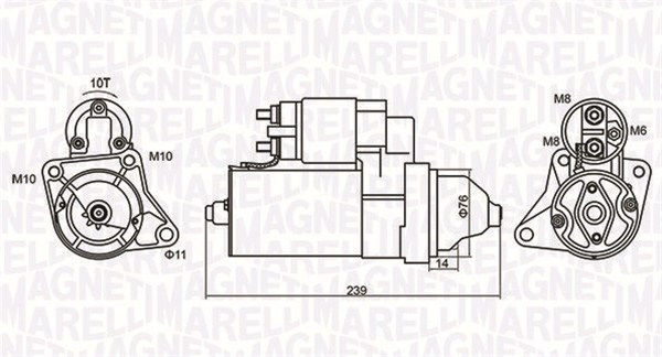 Electromotor (12V, 1,4kW) potrivit FORD COUGAR, ESCORT CLASSIC, ESCORT VI, FOCUS I, MONDEO I, MONDEO II, TOURNEO CONNECT, TRANSIT CONNECT 1.6 1.8 2.0 02.93-12.13