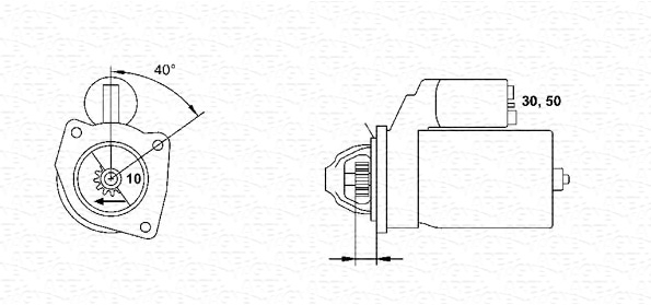 Electromotor (12V, 1,4kW) potrivit FORD COUGAR, FOCUS I, MONDEO I, MONDEO II, TOURNEO CONNECT, TRANSIT CONNECT; RENAULT TRAFIC II 1.6-2.0 02.93-12.18