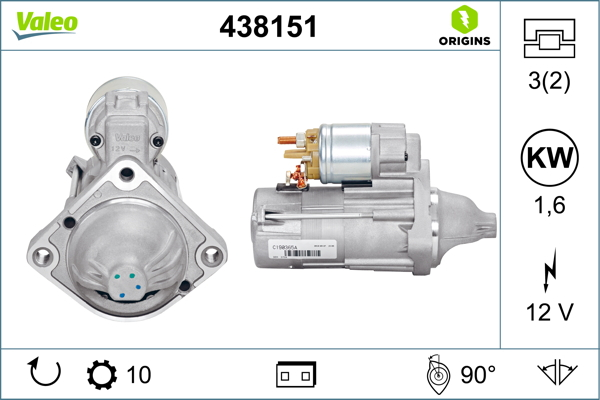 Electromotor (12V, 1,6kW) potrivit BMW 1 (E87), 3 (E46), 5 (E60), 5 (E61), X3 (E83) 2.0 2.0D 3.0D 04.98-08.11