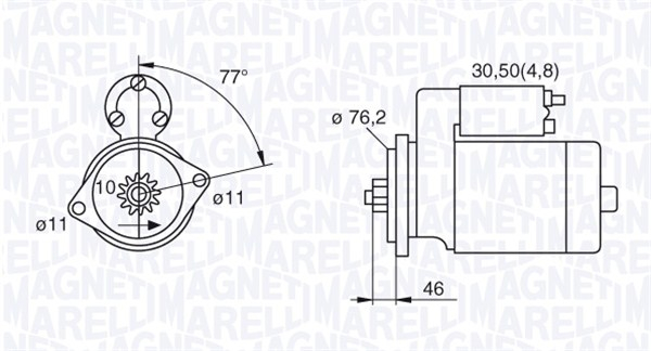 Electromotor (12V, 1,7kW) potrivit AUDI A3, TT; DODGE RAM 3500; SEAT ALTEA, ALTEA XL, LEON, TOLEDO III; SKODA OCTAVIA II, SUPERB II; VW EOS, GOLF IV, GOLF PLUS V, GOLF V, JETTA III 1.8-5.9D 01.93-