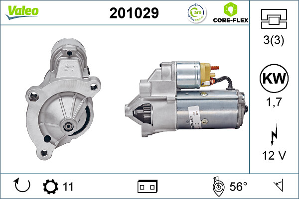 Electromotor (12V, 1,7kW) potrivit CITROEN BERLINGO, BERLINGO MINIVAN, C5 I, EVASION, JUMPER I, JUMPY I, JUMPY II, XANTIA, XANTIA KOMBI, XM, XSARA, XSARA PICASSO 1.6D-2.2D 03.88-03.16