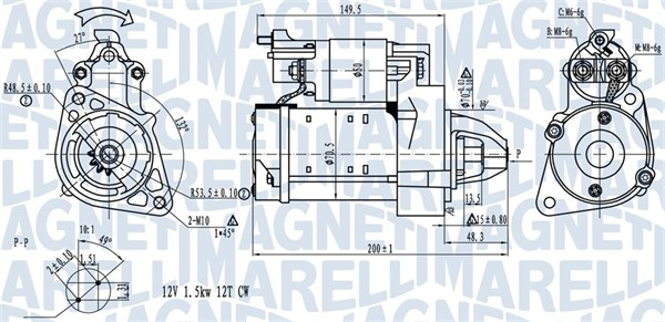 Electromotor (12V, 1,7kW) potrivit MERCEDES C (C204), C T-MODEL (S204), C (W204), CLS (C218), CLS SHOOTING BRAKE (X218), E (A207), E (C207), E T-MODEL (S212), E (W212) 1.8 2.1D 2.2D 06.06-