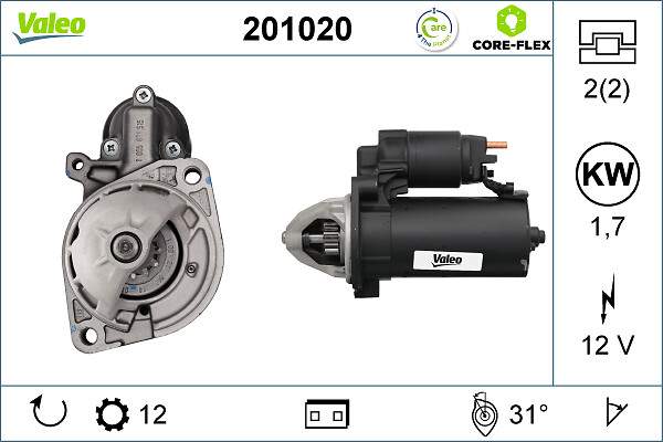 Electromotor potrivit MERCEDES C (CL203), C T-MODEL (S203), C T-MODEL (S204), C (W203), C (W204), CLC (CL203), CLK (C209), E T-MODEL (S210), E T-MODEL (S211), E (W210) 2.1D-3.5 dupa 1999 - (12V, 1,7kW [3]