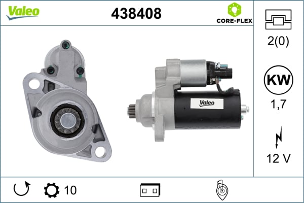 Electromotor (12V, 1,7kW) potrivit SEAT CORDOBA, IBIZA III; SKODA FABIA I, FABIA I PRAKTIK, FABIA II, ROOMSTER, ROOMSTER PRAKTIK; VW GOLF V, POLO 1.4D 1.9D 2.0D 11.99-03.10