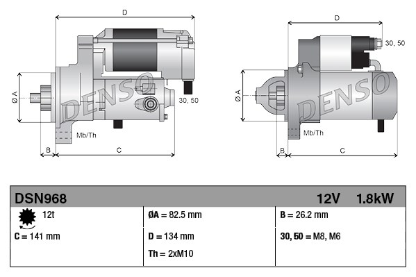 Electromotor (12V, 1,8kW) MERCEDES C (CL203), C T-MODEL (S203), C T-MODEL (S204), C (W203), C (W204), CLC (CL203), CLK (C209), E T-MODEL (S211), E (W211), SPRINTER 3,5-T (906) 2.1D/2.2D  [3]