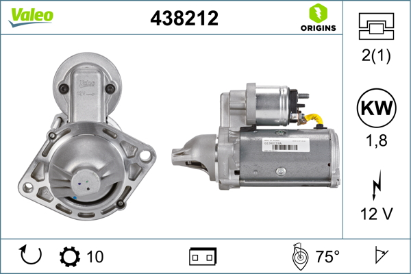 Electromotor (12V, 1,8kW) potrivit CHEVROLET AVEO; OPEL AGILA, ASTRA H, ASTRA H GTC, ASTRA H KOMBI, ASTRA J, COMBO TOUR, COMBO MINIVAN, CORSA C, CORSA C HATCHBACK, CORSA D 1.3D 06.03-