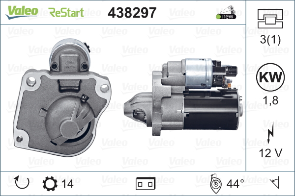 Electromotor (12V, 1,8kW) potrivit DS DS 3; CITROEN C3 II, C4 CACTUS, C-ELYSEE, DS3; PEUGEOT 2008 I, 208 I, 301 1.2 03.12-