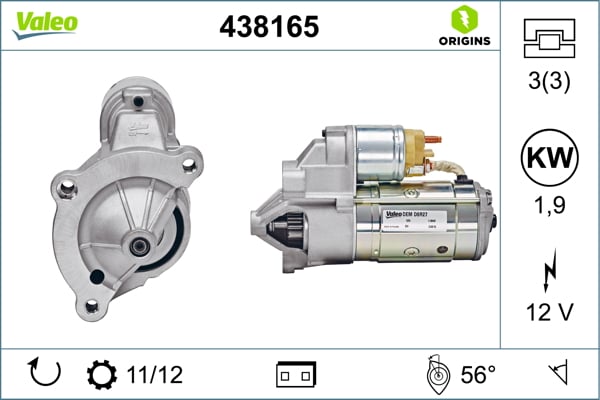 Electromotor (12V, 1,9kW) potrivit DS DS 4, DS 5; CITROEN C4, C4 GRAND PICASSO I, C4 GRAND PICASSO II, C4 I, C4 II, C4 PICASSO I, C4 PICASSO II, C4 SPACETOURER, C5 II, C5 III, C8 1.6D-3.0D 02.99-