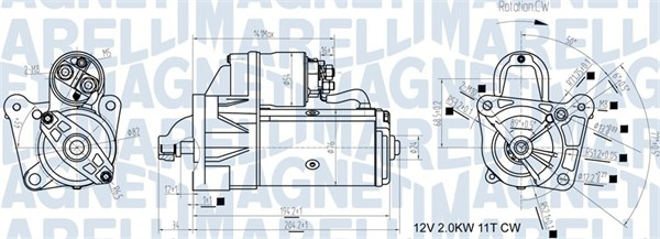 Electromotor (12V, 1,9kW) potrivit VOLVO S40 I, V40; NISSAN INTERSTAR, PRIMASTAR, PRIMERA; OPEL MOVANO A, VIVARO A; RENAULT ESPACE IV, GRAND SCENIC II, LAGUNA I, LAGUNA II, MASTER II 1.9D 09.99-