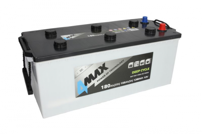 Acumulator 12V 180Ah (EN) DEEP-CYCLE (L+ Borna Standard) 513x223x218 B00 - fara flansa de montare (Ciclu profund) [2]