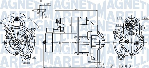 Electromotor (12V, 1kW) potrivit CITROEN AX, BERLINGO, BERLINGO MINIVAN, BX, C15, C15 MINIVAN, C2, C3 I, C3 II, C4 I, C-ELYSEE, NEMO, SAXO, XSARA, XSARA PICASSO, XSARA HATCHBACK 1.0-1.6ALK 02.83-