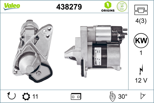 Electromotor potrivit DACIA DOKKER, DOKKER EXPRESS/MINIVAN, DUSTER, LODGY, LOGAN II, LOGAN MCV II, SANDERO II; NISSAN JUKE, PULSAR, QASHQAI II; RENAULT CAPTUR I 0.9-1.6LPG dupa 2012 - (12V, 1kW) [3]