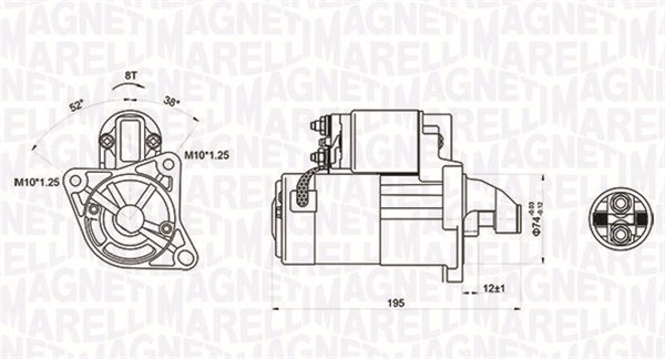 Electromotor (12V, 1kW) potrivit MERCEDES SPRINTER 3,5-T (B906); MAZDA 323 C V, 323 F V, 323 F VI, 323 P V, 323 S V, 323 S VI, B-SERIE, DEMIO, E, MX-3, MX-5 II, XEDOS 6 1.3-2.2D 01.85-05.16