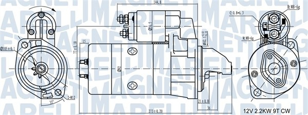 Electromotor (12V, 2,2kW) potrivit AUDI 100 C2, 100 C3, 100 C4, A6 C4; VW LT 28-35 I, LT 40-55 I 2.0D-2.5D 08.78-12.97