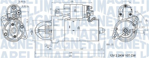 Electromotor (12V, 2,2kW) potrivit AUDI A4 B7, A6 ALLROAD C6, A6 C6, A8 D3; VW PHAETON 2.7D 3.0D 11.03-03.16