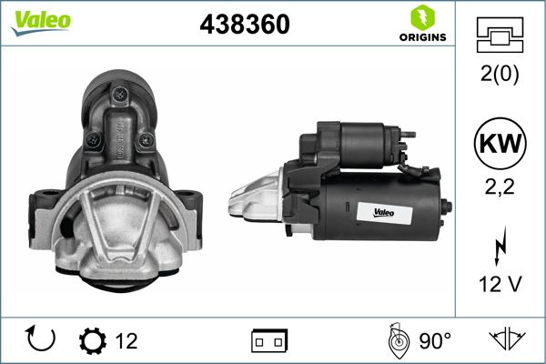 Electromotor (12V, 2,2kW) potrivit CITROEN JUMPER II; FIAT DUCATO; FORD RANGER, TOURNEO CUSTOM V362, TRANSIT, TRANSIT CUSTOM V362, TRANSIT TOURNEO, TRANSIT V363 2.2D 2.4D 3.2D 04.06-