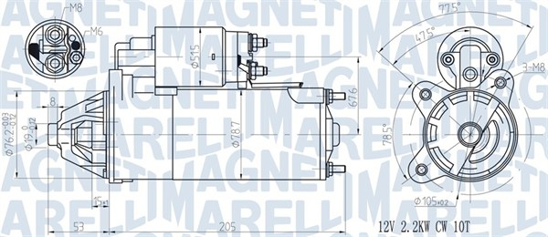 Electromotor (12V, 2,2kW) potrivit FORD ESCORT CLASSIC, ESCORT IV, ESCORT V, ESCORT V EXPRESS, ESCORT VI, ESCORT VI KOMBI, FIESTA III, FIESTA IV, FIESTA HATCHBACK, FIESTA MINIVAN 1.8D 01.89-11.04