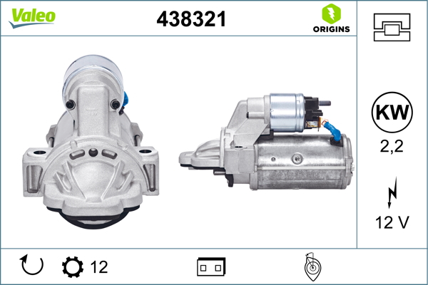 Electromotor (12V, 2,2kW) potrivit FORD TOURNEO CUSTOM V362, TRANSIT, TRANSIT CUSTOM V362, TRANSIT TOURNEO, TRANSIT V363 2.2D-2.4D 04.06-