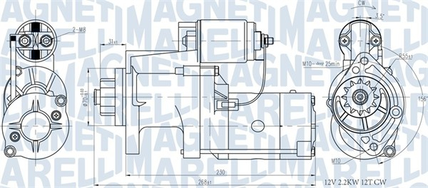 Electromotor (12V, 2,2kW) potrivit NISSAN NP300 2.5D 04.08-